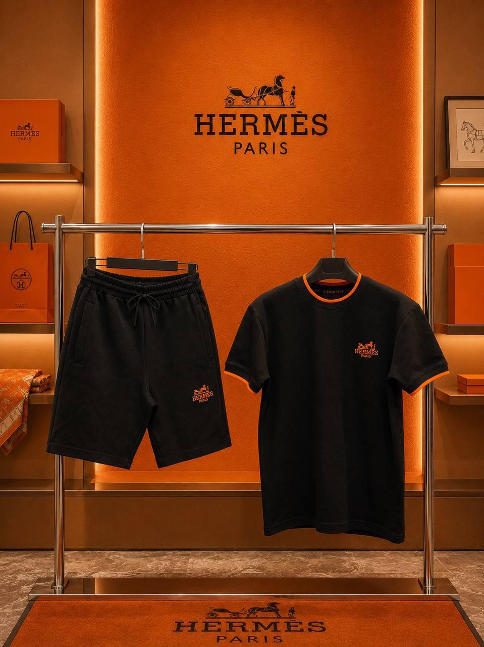 HERMES SİYAH ŞORTLU TAKIM