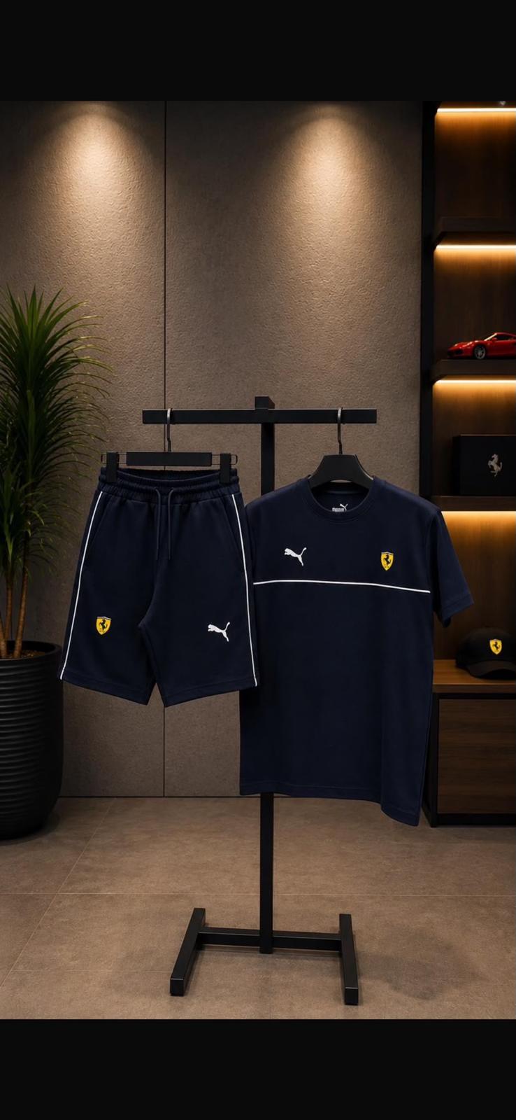 PUMA FERRARİ LACİVERT ŞORTLU TAKIM