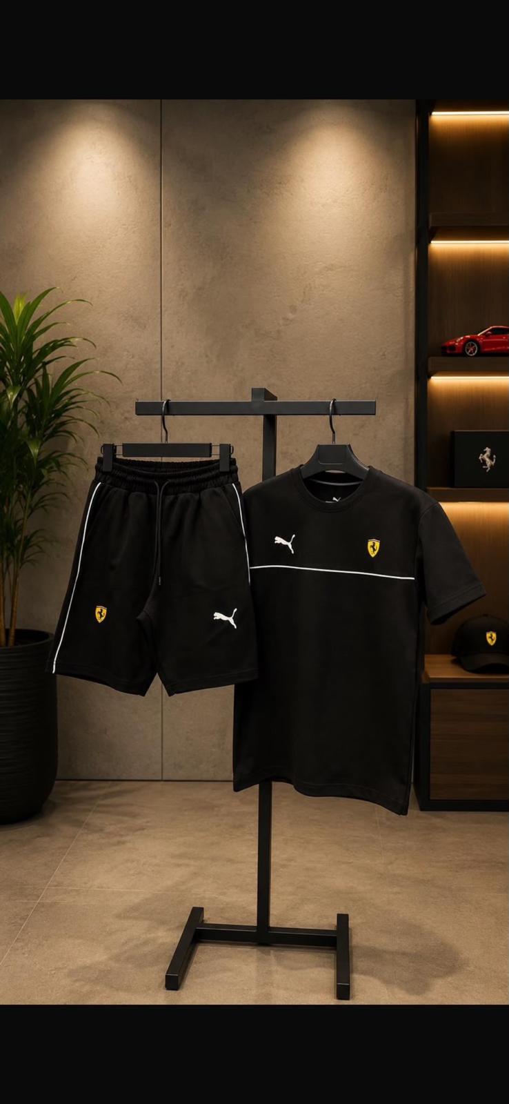 PUMA FERRARİ SİYAH ŞORTLU TAKIM