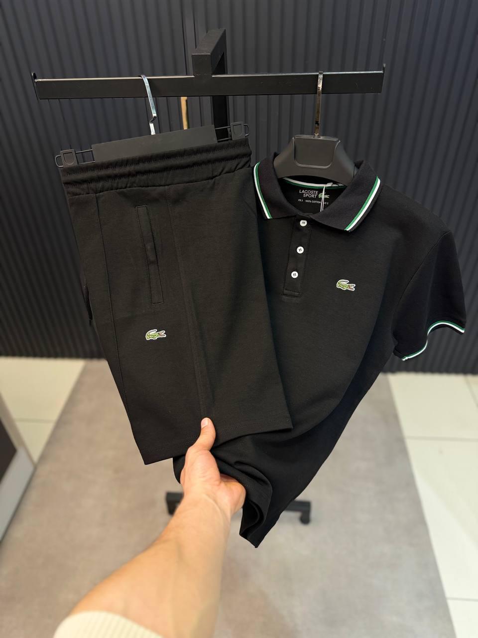 LACOSTE POLO YAKA SİYAH ŞORTLU TAKIM
