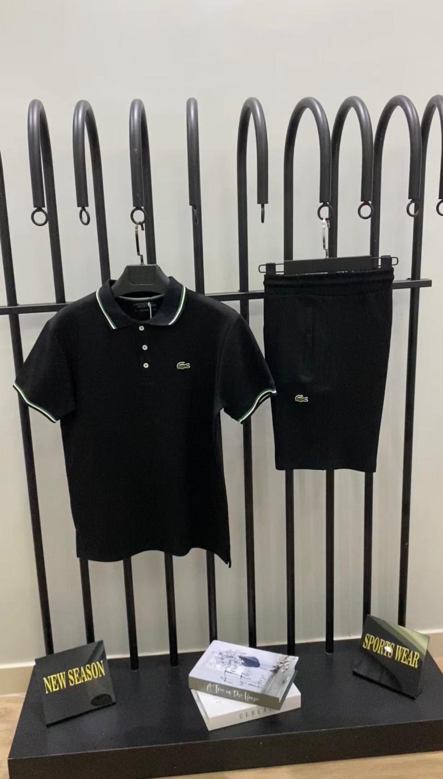 LACOSTE POLO YAKA SİYAH ŞORTLU TAKIM