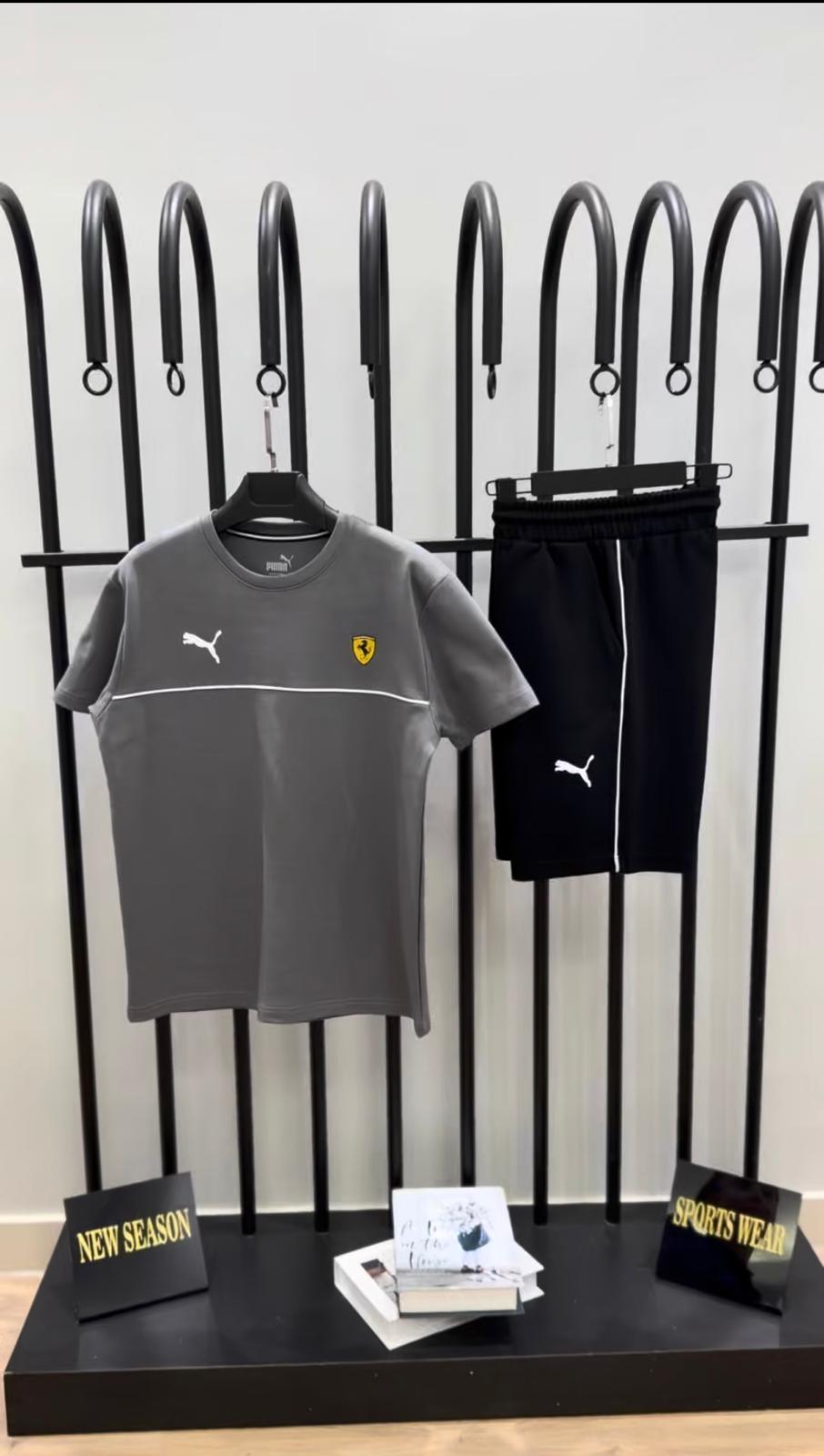 PUMA FERRARİ GRİ ŞORTLU TAKIM