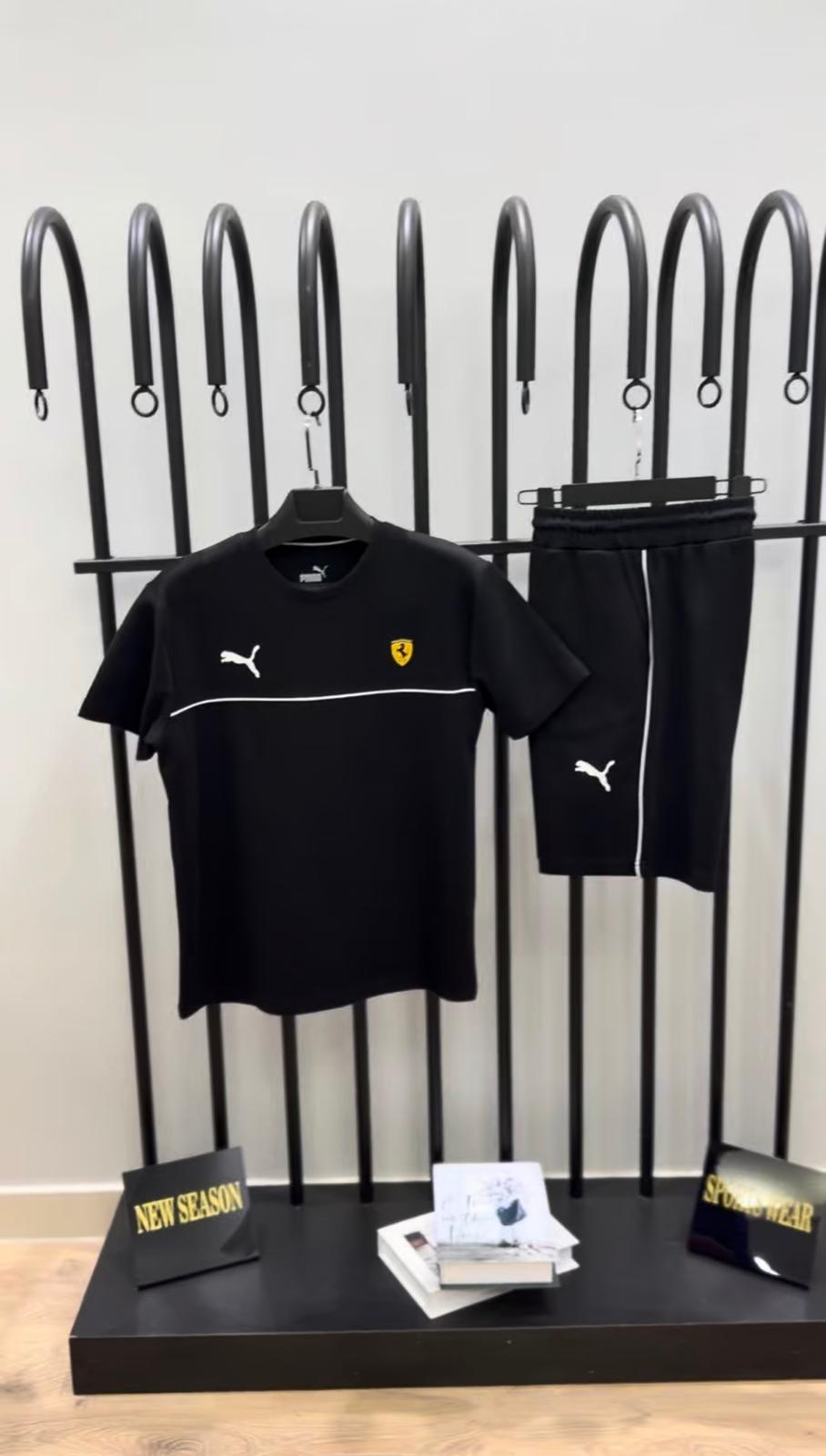 PUMA FERRARİ SİYAH ŞORTLU TAKIM