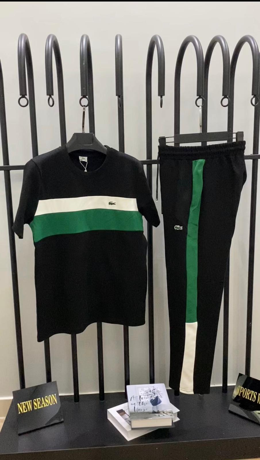 LACOSTE GARNİLİ SİYAH EŞOFMAN TAKIMI