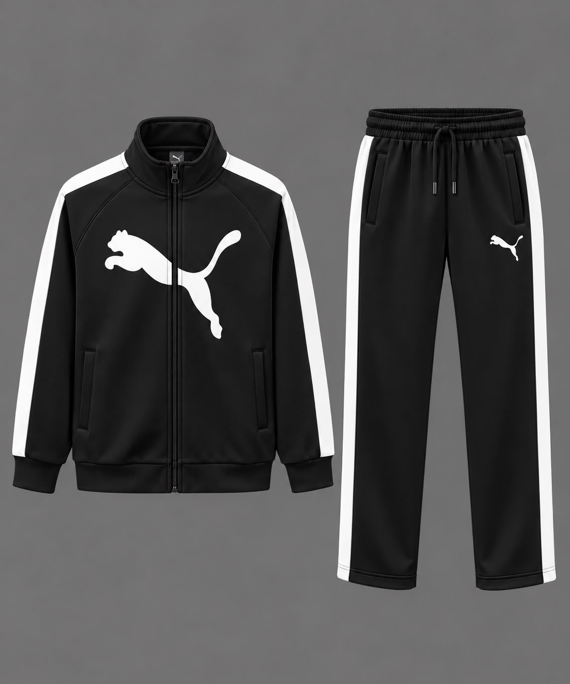 PUMA GÖĞÜS NAKIŞLI SİYAH EŞOFMAN TAKIMI